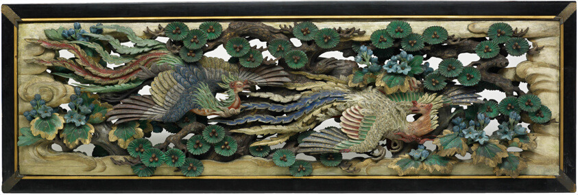 Transom panels (ramma) from the Phoenix Pavilion (Hooden), 1893 Takamura Kо̄un
