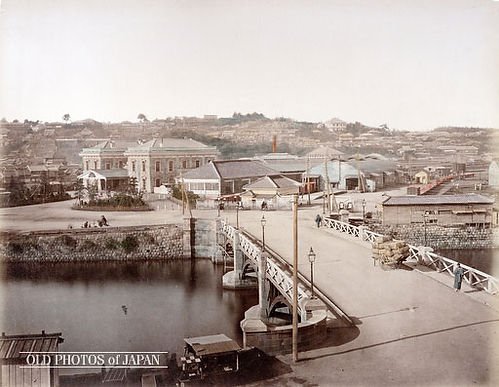 Bentenbashi and Station, c. 1870s. (Source: Old Photos of Japan)