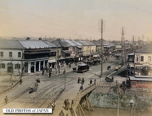 Shinbashi Bridge Ginza, c. 1880s. (Source: Old Photos of Japan)