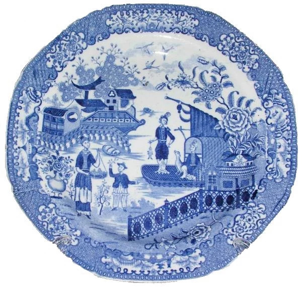 Ceramic plate with a Chinese “Fisherman” motif, possibly by Minton (1793-1872), ca. 1805 Source: Transferware Collectors Club