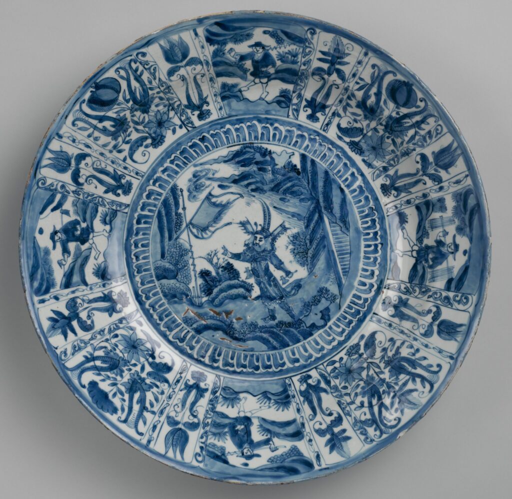 Porcelain painted with cobalt blue under a transparent glaze (Jingdezhen Kraak ware) Metropolitan Museum of Art 2016.487. Purchase, Friends of Asian Art Gifts, 2016. Image source: Wikimedia Commons