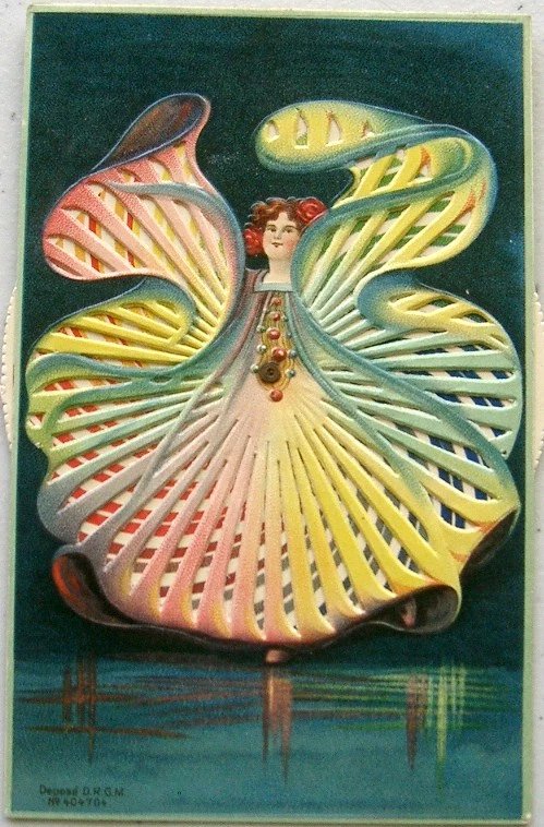 Kaleidoscopic Card of a Girl in Colorful Dress