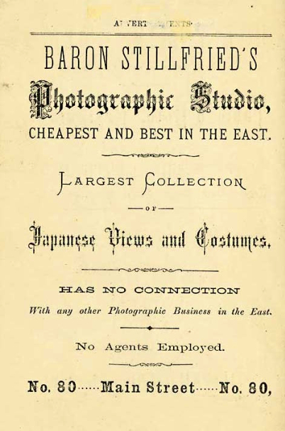 Stillfried’s Advertisement. W.E.L. Keeling Tourists’ Guide, 1880.