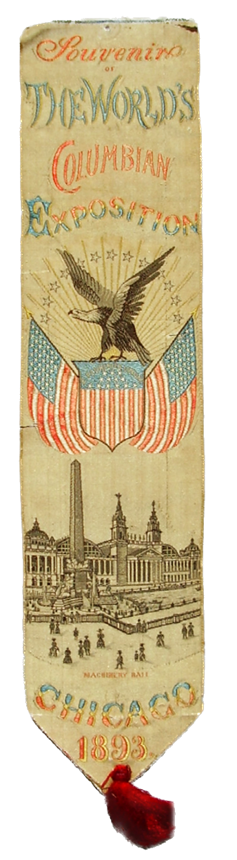 souvenir ribbon from the World's Columbian Exposition in Chicago, 1893.