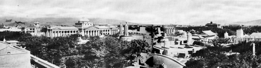 Panoramic view of the second fairground and the Governor-General Museum, Taipei.