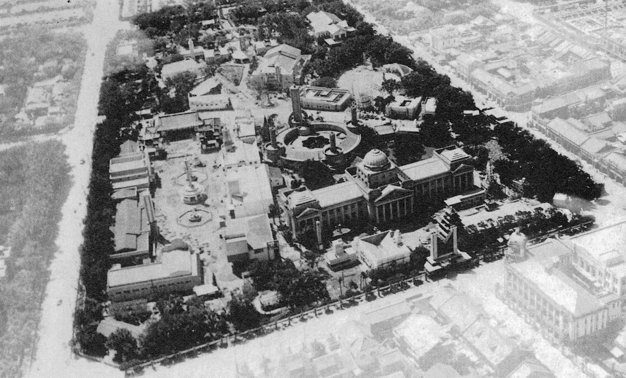 Aerial photograph of the Second Fairground in New Park.
