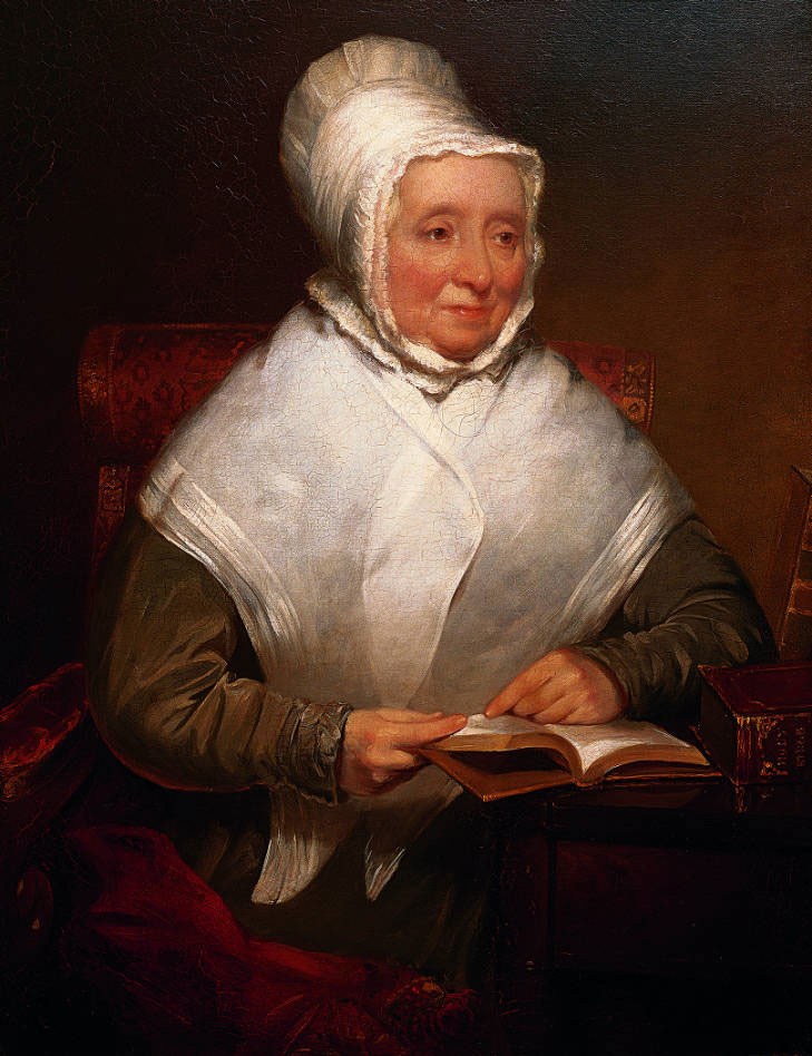 Hannah Adams, by Chester Harding (American, 1792 - 1886) ca. 1827 Oil on canvas  36 1_4 x 27 7_8 in. (92 x 70.8 cm). Gift of several ladies, 1833