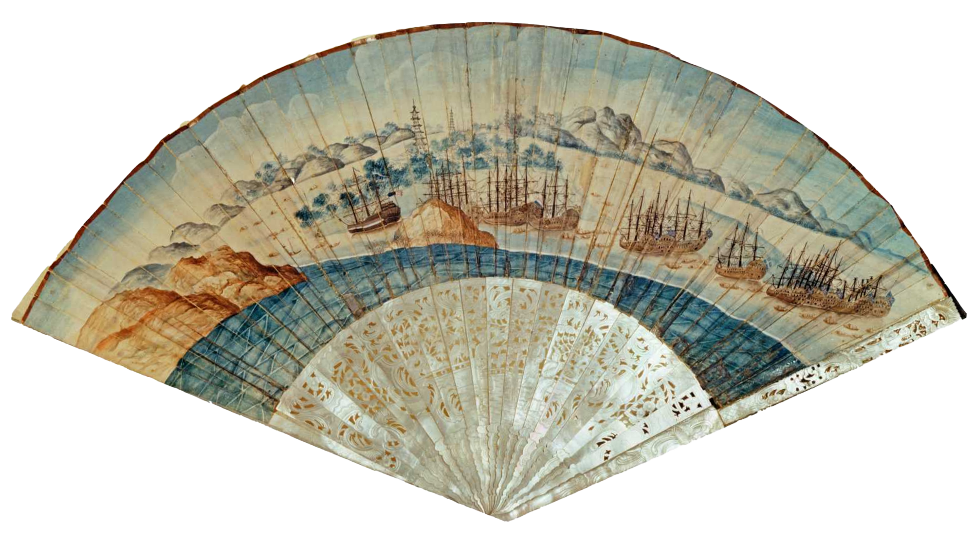 Chinese fan given to Capt. John Green of the Empress of China 1