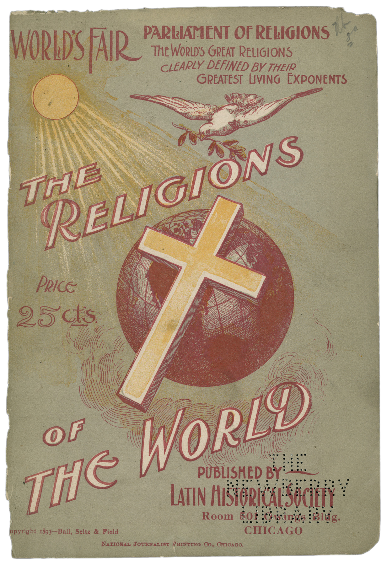 Book Cover of Dwight Baldwin, The Religions of the World (Chicago, Latin Historical Society, 1893)