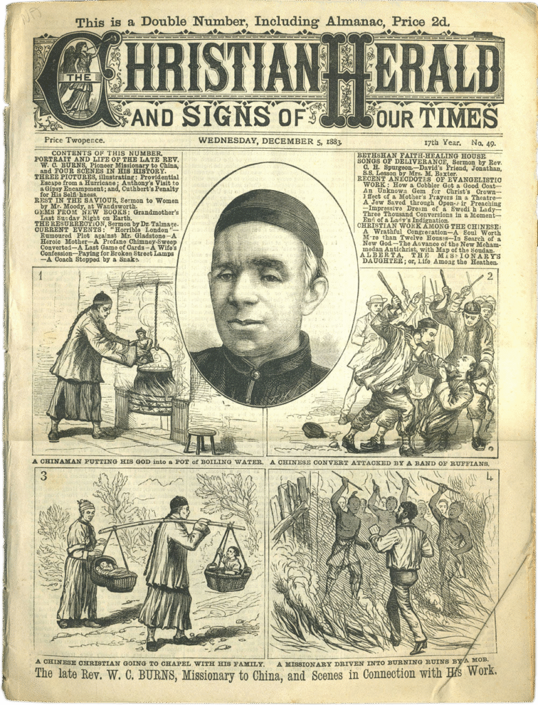 Rev. W. C. Burns, Pioneer Missionary To China, In Christian Herald And Signs Of Our Times By [Burns, William Chalmers], Weds. Dec 1