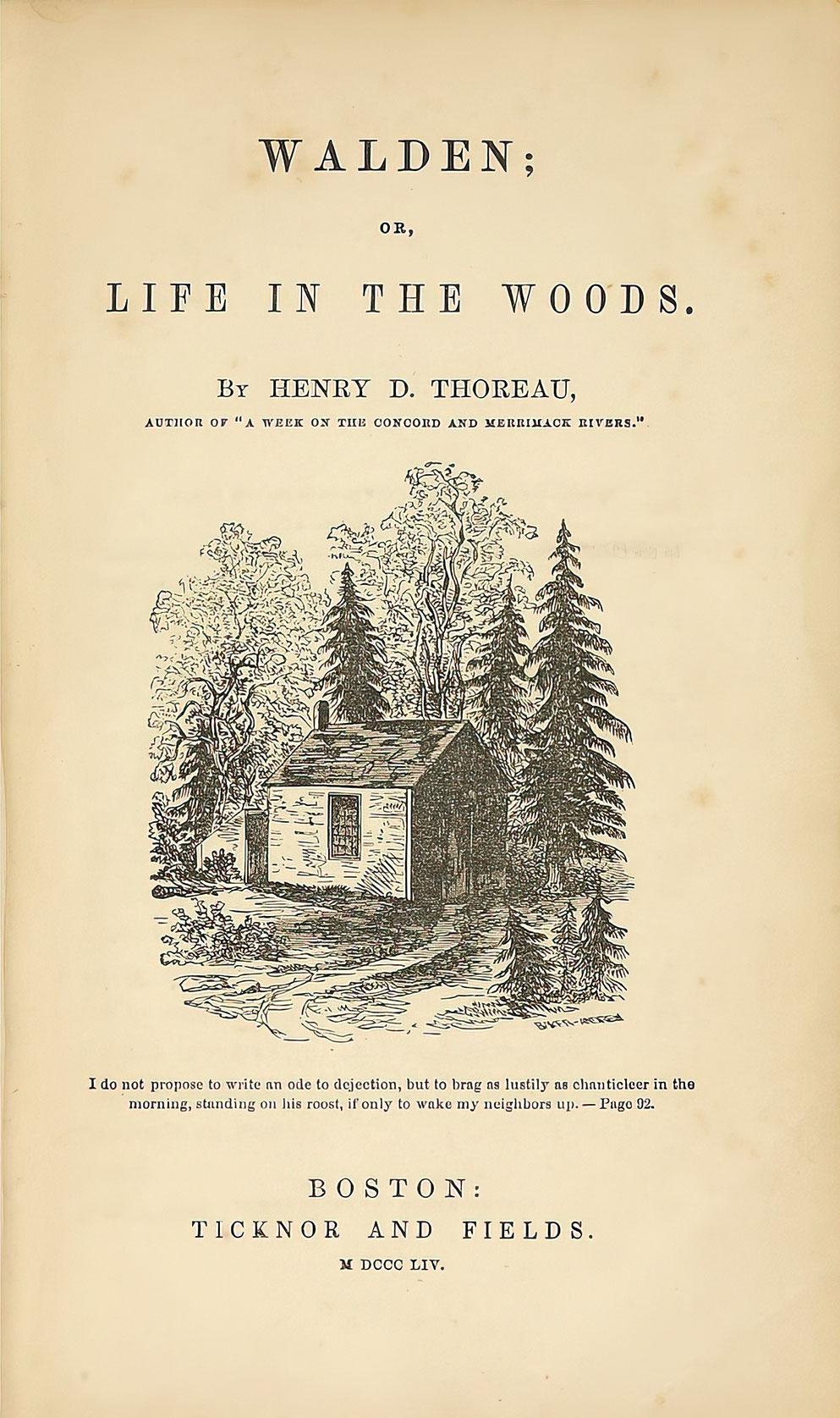 Title page from first edition of Henry David Thoreau's Walden (1854)