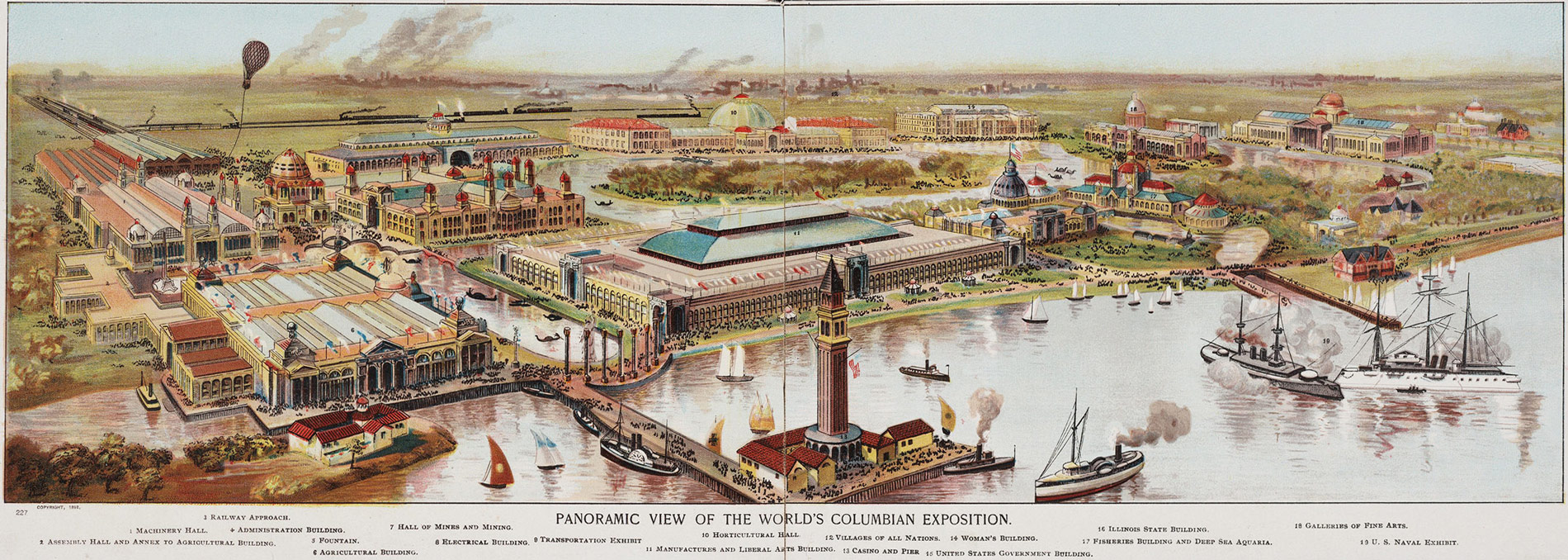 Worlds Columbian Exposition Panoramic View (1893, Chicago, Illinois)