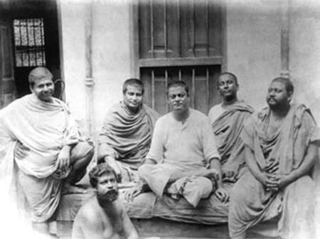 Some Monastic disciples of Sri Ramakrishna, including (rear) Trigunatitananda, Shivananda, Vivekananda, Turiyananda, and Brahmananda, and (front) Sadananda. Photo taken on June 20, 1899 at Belur Math, India,  (Source: https://en.wikipedia.org/wiki/Disciples_of_Ramakrishna#/media/File:Ramakrishna_Monastic_Disciples_1899.jpg)