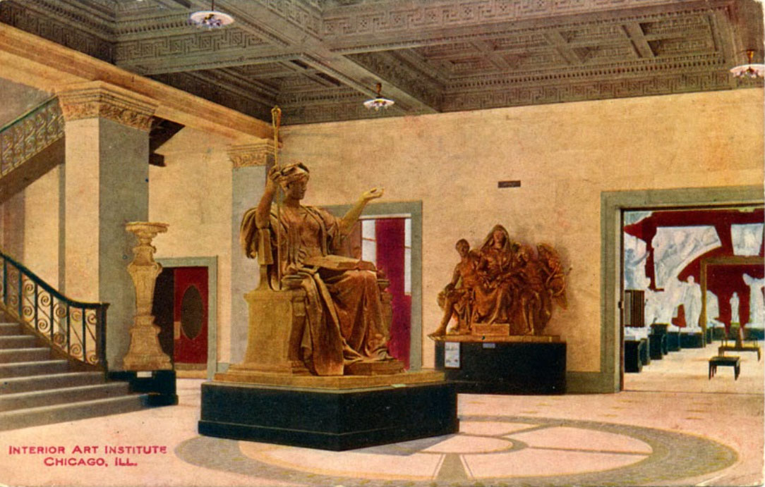 Art Institute of Chicago Interior view Post Card early 1900s