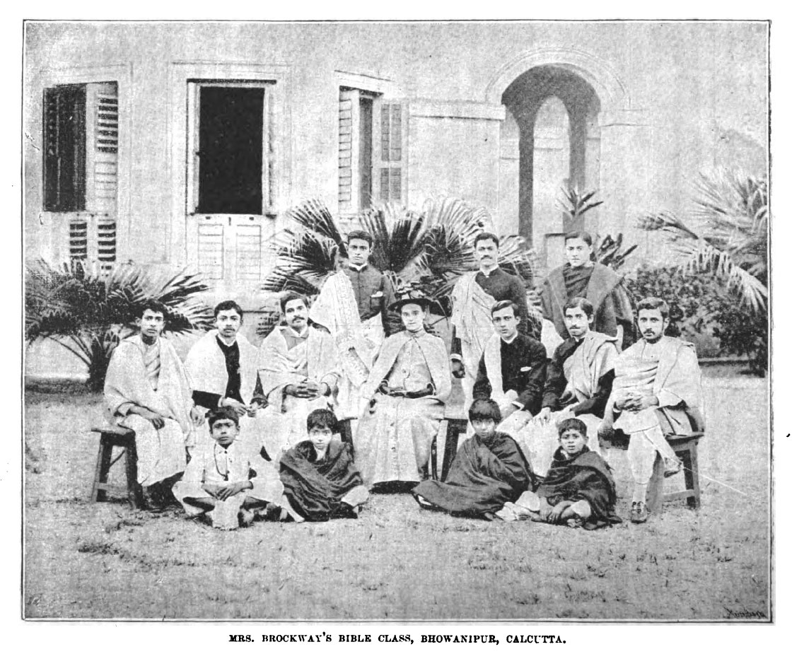 Mrs. Brockway's Bible Class, Bhowanipur, Calcutta. Chronicle of the London Missionary Society 1, January 1892