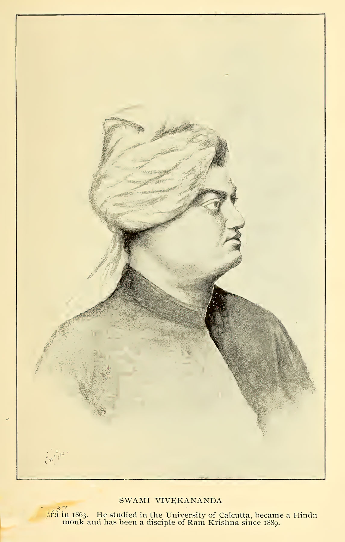 Swami Vivekananda, from C. M. Stevans and H.W. Thomas (eds.), The World's Congress of Religions. Chicago, Laird & Lee Publishers, 1894, p 1