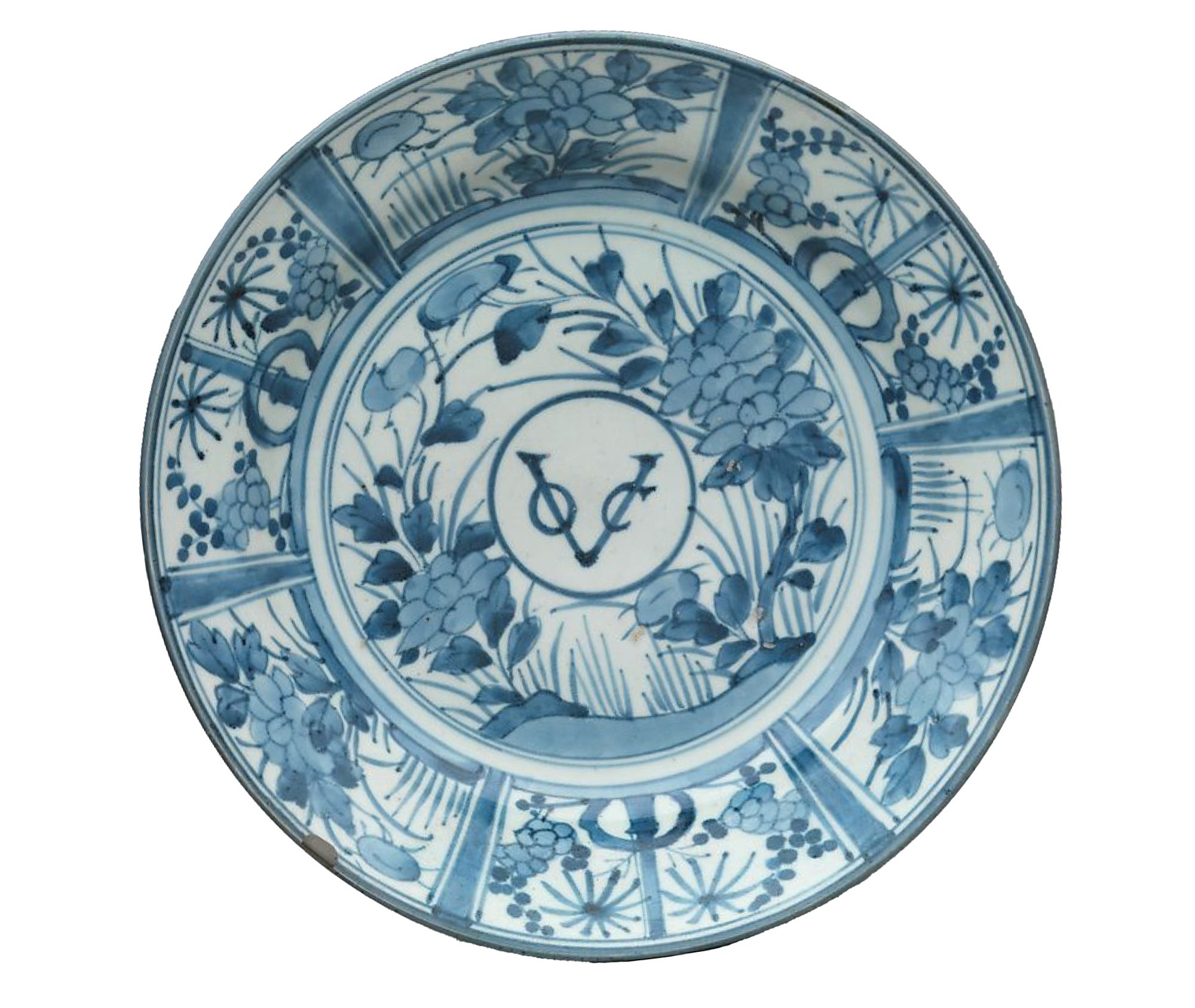 Underglaze blue plate with monogram of the Dutch East India Company, produced in Japan ca. 1660. Metropolitan Museum of Art, Dr. and Mrs. Roger G. Gerry Collection, Bequest of Dr. and Mrs.