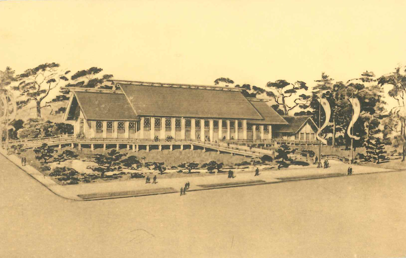 1939, New York World's Fair (New York) Japanese pavilion. Source: Private Collection of Alice Y. Tseng