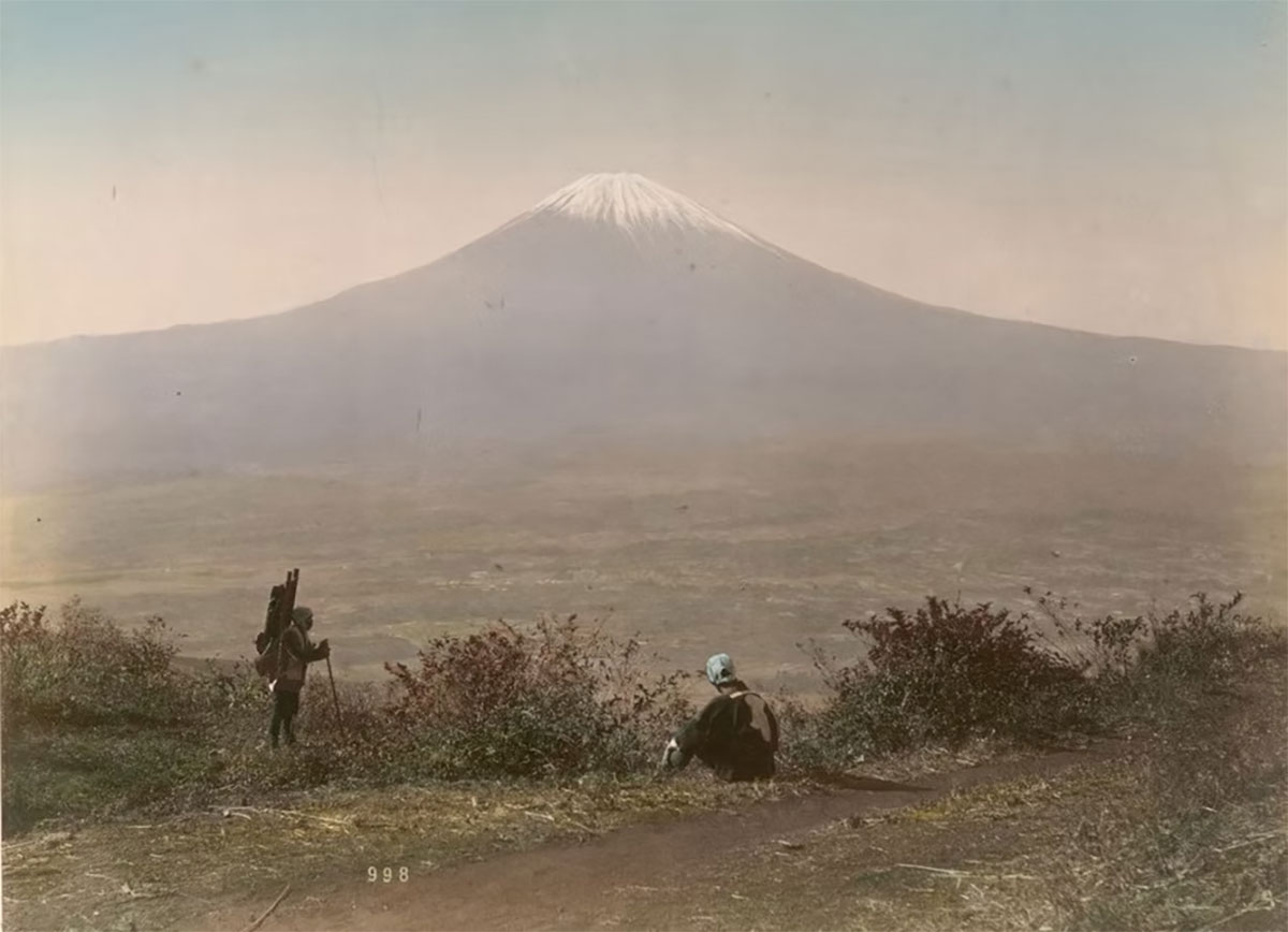 Fujiyama, from Otometoge, from Kimbei’s album, c. 1880s.