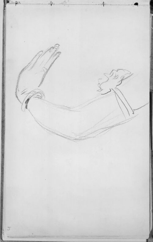Arm of a Javanese Dancer (from Sketchbook of Javanese Dancers), John Singer Sargent, 1889.