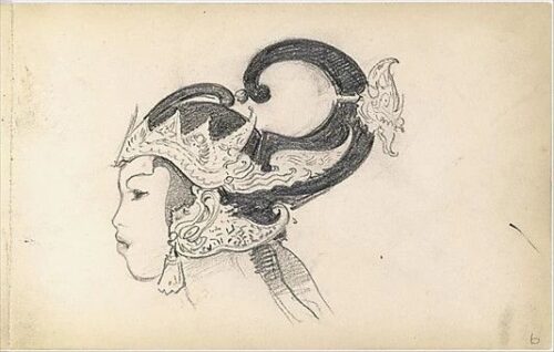 Head of a Javanese Dancer in Profile (from Sketchbook of Javanese Dancers), John Singer Sargent, 1889.