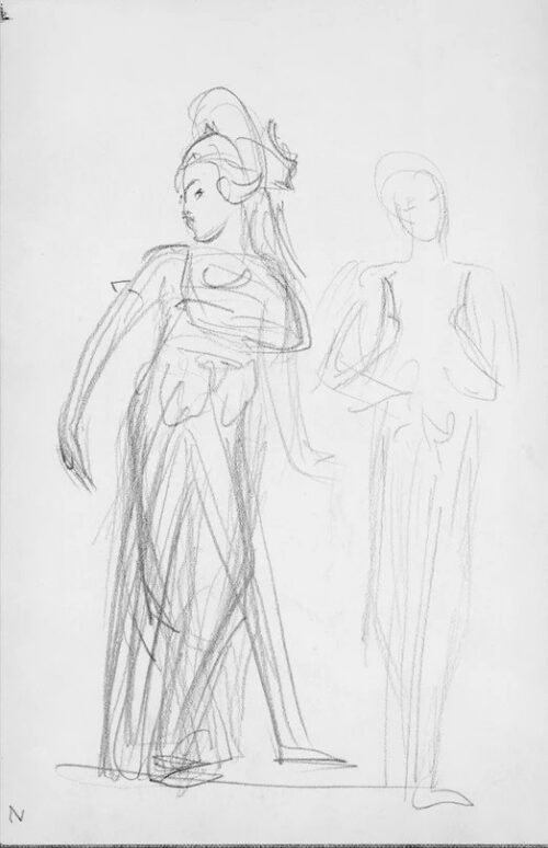 Two Javanese Dancers (from Sketchbook of Javanese Dancers), John Singer Sargent, 1889.