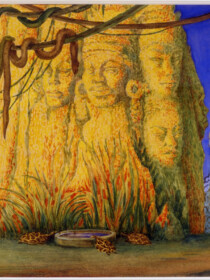Preliminary study for the décor of the ballet "Le Dieu bleu" (The Blue God)