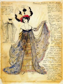Leon Bakst, Decadent dress for Mrs Legar, 1910