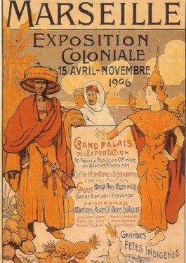 A poster advertising the 1906 Exposition, prominently featuring a Cambodian dancer.