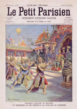Les Danseuses du Roi Sissowath au Pavillon du Cambodge. Exposition Colonial de Marseille.